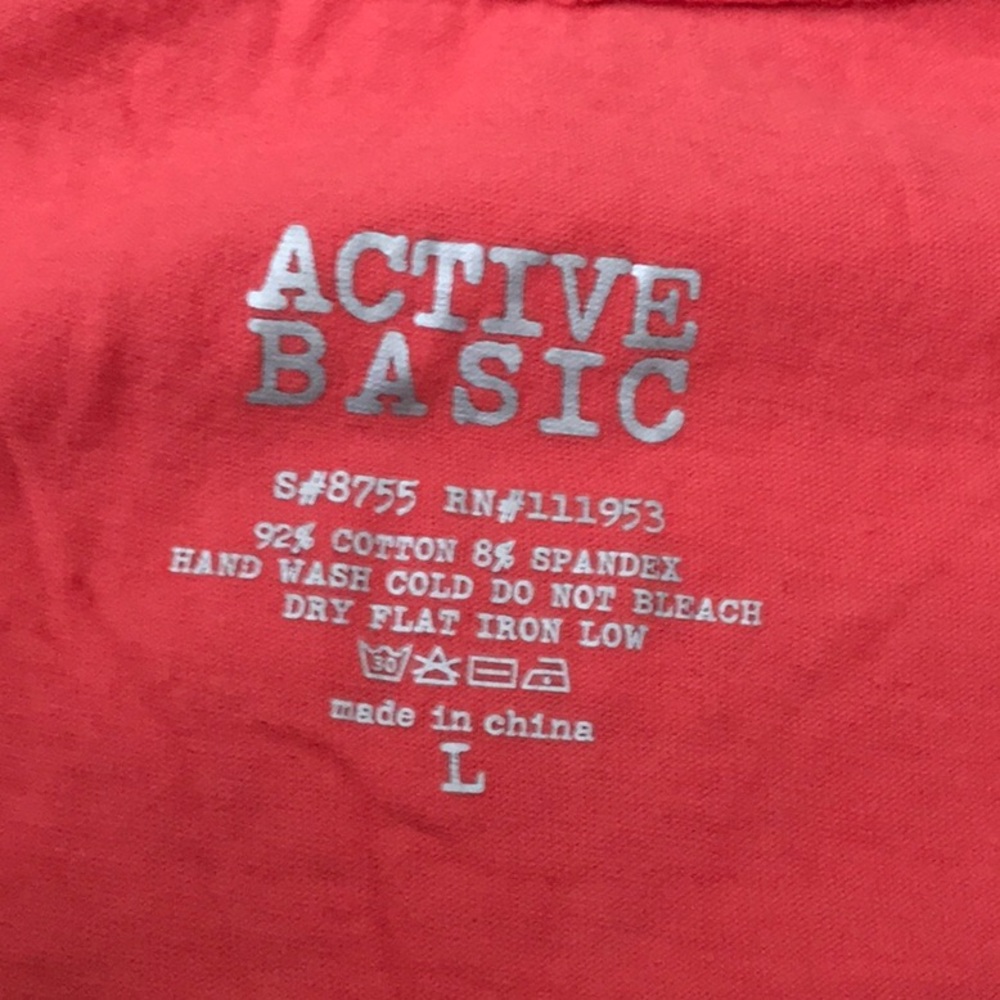 Active Basic Coral Crew Neck Tee. Size Large - image 3